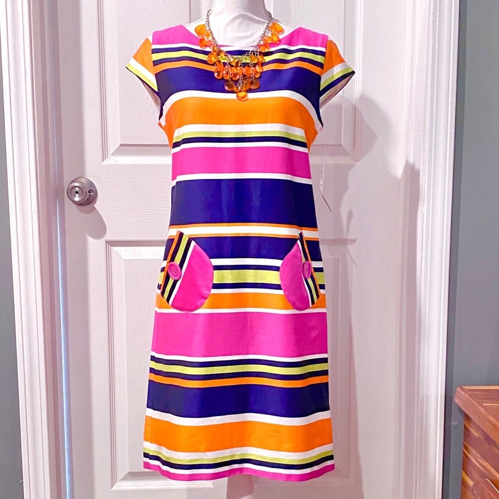 ANNALEE + HOPE Multi Stripe Cap Sleeve Dress